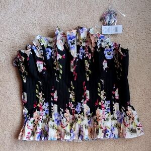 **RESERVED**. White House Black Market Floral Pleated Blouse